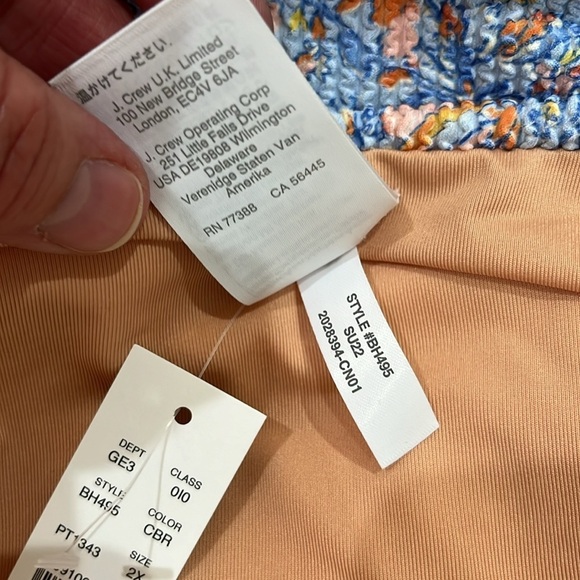 J. Crew Floral Scrunchie High Rise Bikini Bottom Women’s Size 2X NWT - Picture 12 of 14